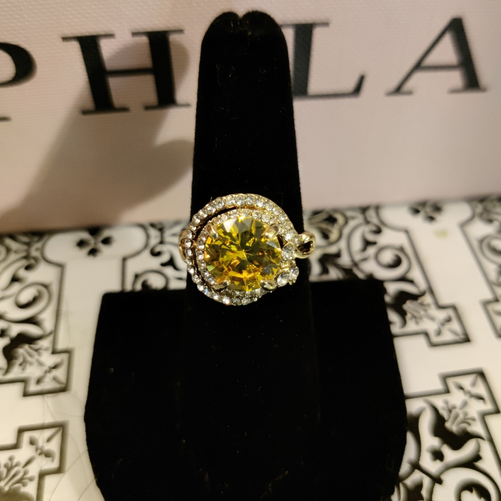 Gold band Yellow Sapphire Ring